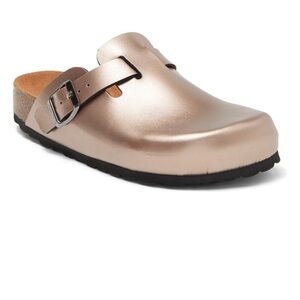Valentino By Mario Valentino Leather Clogs Birkenstock Stile bronze